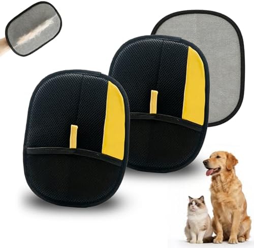 2 Pack Pet Hair Removal Glove for Couch, Reusable Dog Cat Fur Mitt by Unknown