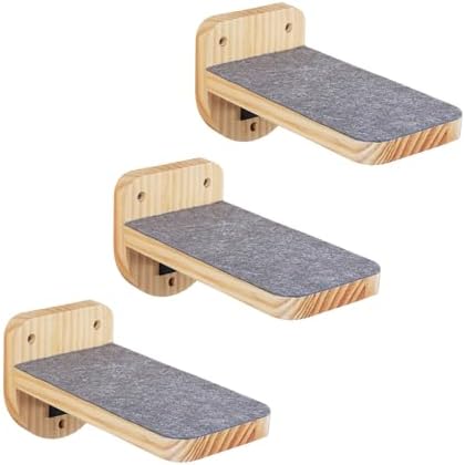 ESPETS Set of 3 Natural Wood Cat Wall Steps Floating Ladder Stairs by ESPETS