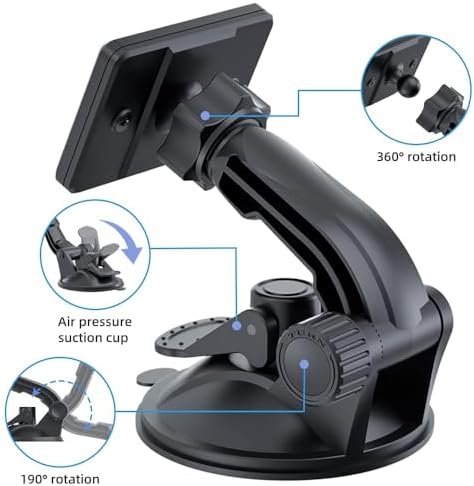 OHLPRO Dashboard Magnetic Tablet Holder for Car, Windshield iPad Car Phone Suction Cup Mount with Magnets, for All 6"-11" Apple Phones iPad Samsung Galaxy Tab Tablet, 360° Rotation, Black - Image 6