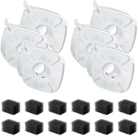 NISPIRA Triple Filtration Charcoal Water Filter Set Replacements for Veken 67oz, 95oz/ 2.8L,135oz Automatic Stainless Steal Cat Water Fountain, Dog Water Fountain Dispenser 12 Sets by Nispira