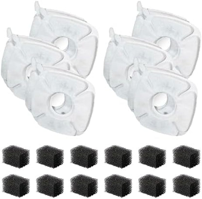 NISPIRA Triple Filtration Charcoal Water Filter Set Replacements for Veken 67oz, 95oz/ 2.8L,135oz Automatic Stainless Steal Cat Water Fountain, Dog Water Fountain Dispenser 12 Sets by Nispira