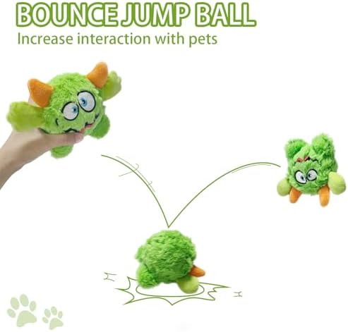 Squeaky Plush Dog Toy Ball, Dental Care, Skin-Friendly and Soft and Relieve Stress,Dog Training Interactive Pet Cute Plush Fashionable Toy Ball (Green,Large) - Image 6