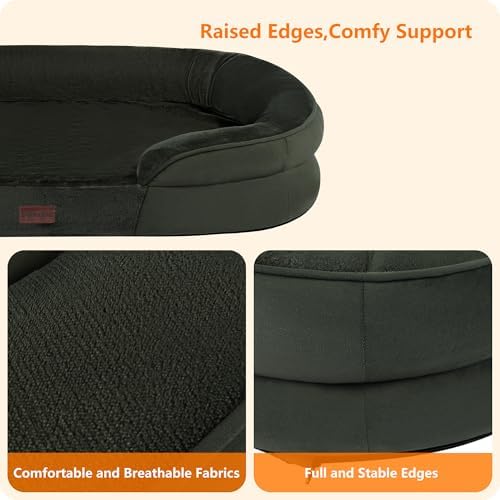 Dwanton Orthopedic Waterproof X-Large Dog Bed Sofa, Gel Memory Foam, 45" - Image 5