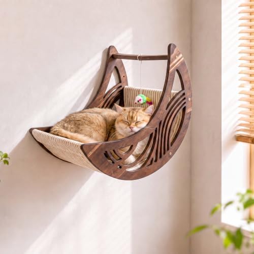 Moon & Star Cat Wall Shelves, Modern Cat Wall Furniture for Indoor Cats - Image 4
