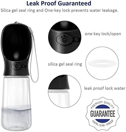 WePet Portable Dog Water Bottle, 19 OZ, Leak Proof Puppy Water Dispenser with Drinking Feeder for Pets Outdoor Walking, Hiking, Travel, Food Grade Plastic - Image 4