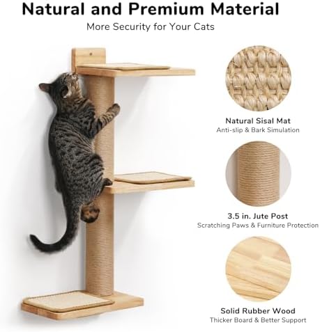 FUKUMARU Cat Wall Shelves, 3 in 1 Transformable Cats Scratching Post - Image 3