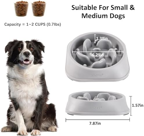 YINEYA 2PCS Slow Feeder Dog Bowls, Pet Supplies that Slow Down Eating, Pet Food Bowls, Maze Dog Puzzle Feeder for Medium Breed - Image 5