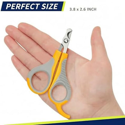 WePet Pet Nail Clippers U07.2, Professional Claw Trimmer, Scissor for Cats, Puppies, Kittens, Hamsters, Rabbits and Small Animals, Sharp, Safe, Small, Grey/Yellow - Image 2