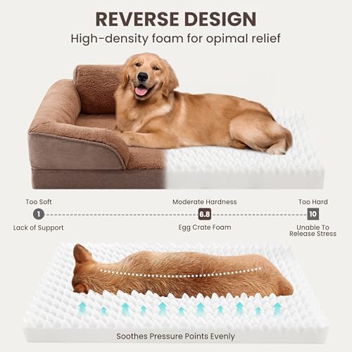Medium Orthopedic Dog Bed for Small Dogs, Removable Washable, Grey - Image 4