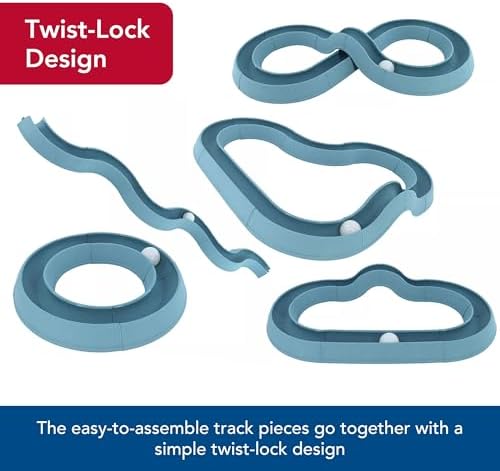 Coastal Pet Turbo Track Cat Toy - Cat Ball Toy & Racetrack - Easy Assembly - Slate Blue (1 Pack) - Image 6
