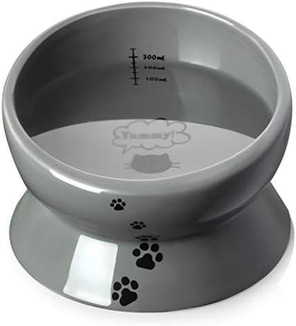 Y YHY Elevated Cat Food Bowl, Raised Pet Food and Water Bowl, Ceramic, 15oz by YYHY