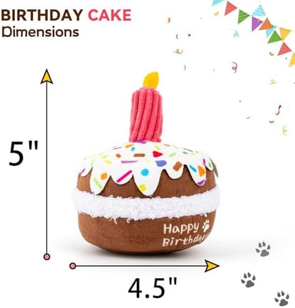lilfrd Dog Birthday Toy, Birthday Cake Toys for Puppy Gifts, Squeaky Plush Dog Toys - Image 4