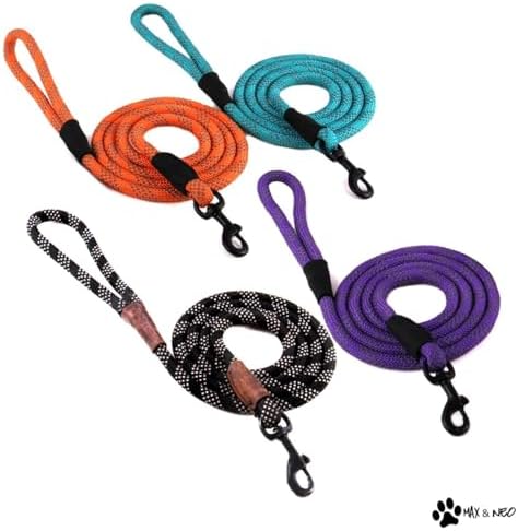 Max and Neo Rope Leash Reflective - 6 FT x 1/2" (Black, Donates to Dog Rescue) - Image 6