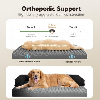 MEKIY Orthopedic XL Dog Bed with Bolster for Extra Large Size Dogs - Image 3