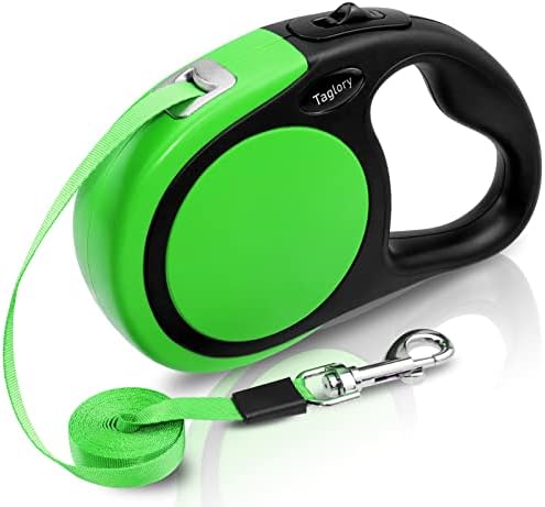 Taglory Retractable Dog Leash, One-Handed Brake, 16ft, Up to 44 lbs, Green by Taglory