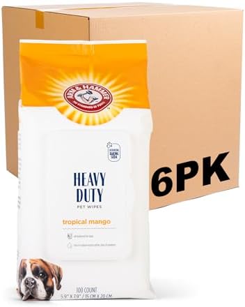 Arm & Hammer Heavy Duty Multipurpose Dog Wipes, Mango, 100 Count, 6-Pack by ArmHammer