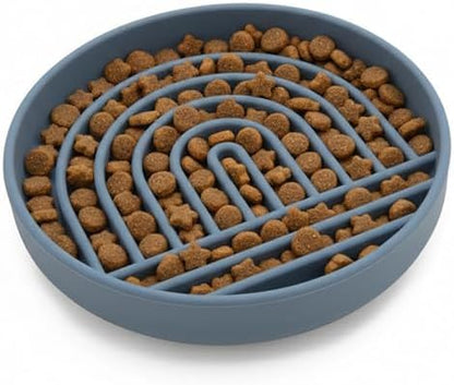 Slow Feeder Dog Bowl - Silicone Dog Bowl, Small, 6" x 1.25" - Ocean by ShouldWeGo