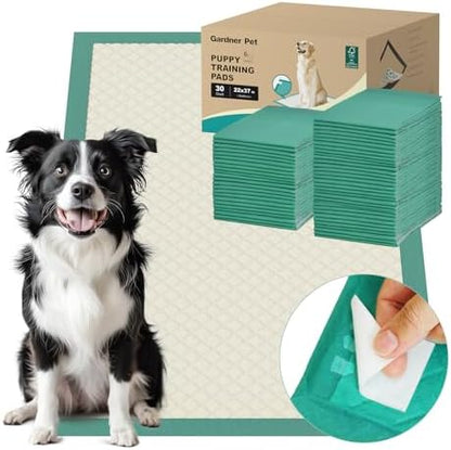 Gardner Pet Dog Pee Pads Extra Large 22"x37", 30 Count, Puppy Pee Pads with Adhesive Sticky Tape, Leak Prevention Disposable Training Bed Pads for Doggie, Cat, Rabbit, Suitable for Crate/Cage by GardnerPet