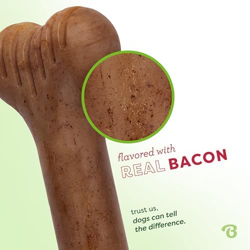 Benebone Bone Dog Chew Toy for Aggressive Chewers, Real Bacon, Large - Image 2