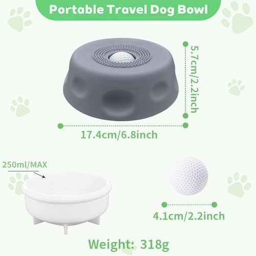 Dog Licking Bowl with Rolling Ball, Food Grade Silicone Slow Feeder, Anti-Slip Anxiety Relief Interactive Bowl for Dogs & Cats（Gray） - Image 5