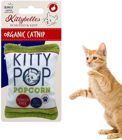 Huxley & Kent Plush Cat Toy - Interactive Catnip Toy for Cats & Kittens - Soft with Crinkle & Catnip - Fun Indoor Play - Kitty Pop by HuxleyKent