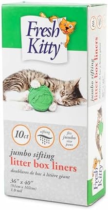10 Count Fresh Kitty Durable Litter Box Liners, Easy Clean Up Elastic Jumbo Sifting Litter Pan Box Liners, Bags for Pet Cats - Image 2