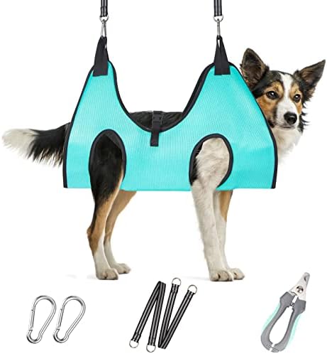 ATESON Dog Grooming Hammock - Upgrade Pet Grooming Harness for Nail Trimming (L 50lb), Dog Sling for Nail Clipping, Dog Hanging Holder Hanger for Cutting Nail with Nail Clippers by ATESON