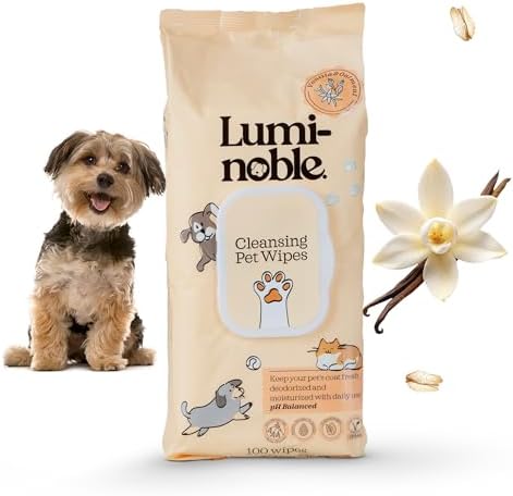 LUMI-NOBLE. Pet Wipes for Dogs & Cats, Dog Wipes Cleaning deodorizing, 100 by LumiNoble