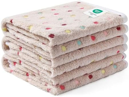 Luciphia 1 Pack 3 Blankets Super Soft Cute Dot Pattern Pet Blanket Flannel Throw for Dog Puppy Cat Small(23x16), Brown by luciphia