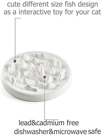 Lorde Slow Feeder Cat Bowls, Ceramic Fun Slow Feed Interactive Bloat Stop Puzzle Cat Bowl Healthy Eating Diet Pet Dog Slow Feeding Bowls… - Image 5