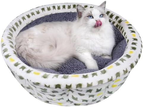 AIWIKIDE Super Soft Small Dog & Cat Bed, Anti-Anxiety Puppy Cuddler, Cozy Round Fluffy Plush Pet Bed, Machine Washable Faux Fur Donut Cuddler, Grey by AIWIKIDE