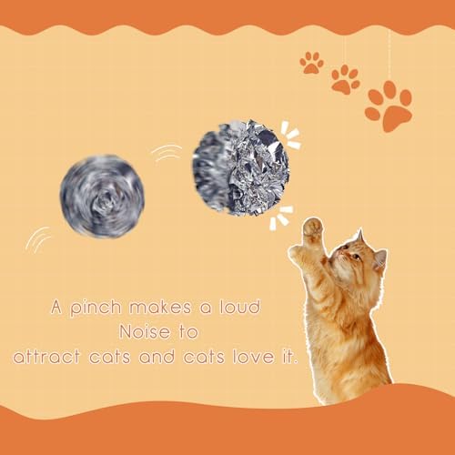Andiker Cat Crinkle Balls, 2.36 Inches 6 Colors 12pcs Cat Balls Chew and Chase Kitten Mylar Crinkle Ball Lightweight Cats Toys for Indoor Cats to Keep Fit and Active(12pcs) - Image 3