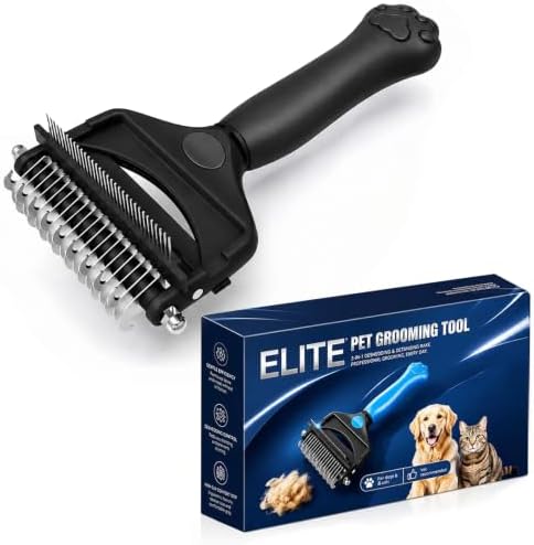 Undercoat Rake for Dogs ，3-in-1 Dematting Comb for Dogs (Black) by AIYAFEIO