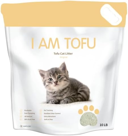 I AM TOFU - Tofu Cat Litter, Low Dust Lightweight Clumping Litter with Odor Control (10 LBS, Original) by KAMYsZOO