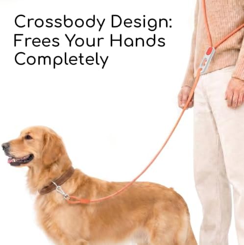 Hands-Free Dog Leash, 4.3-7.5 FT Waterproof Lead, Orange&Gray - Image 6