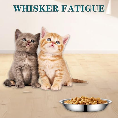 4Packs Cat-Bowls Cat Food Bowl - 6.1 Inch Stainless Steel Cats Feed Bowl for Indoor Cats Shallow and Wide Wet Food Plate Pet Feeding Whisker Fatigue Relief Pet Plate for Kitten Puppy (Type-B) - Image 5