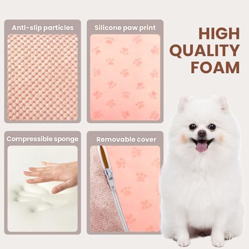 Dog Stairs for Small Dogs, High Density Foam Dog Steps, Extra Wide Non-Slip Pet Ramp for High Beds Or Couch, Soft Doggie Ladder for Dogs Injured, Older Pets, Small Cats, 4 Steps, Pink - Image 3
