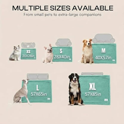 Waterproof Green Dog Blanket Reversible Pet Bed Cover Puppy Throw Blankets Leakproof Sofa Couch Cover Cat Pet Jacquard Blanket for Warm Fluffy Washable Mat-Green,L-65x57in - Image 6