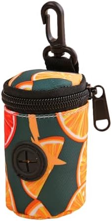 Dog Poop Bag Holder for Leash, Doggie Waste Bag Dispenser, Soft Fabric Dog Poop Bag Holder for Walking Accessories (Orange) by Unknown