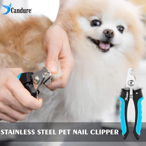 Candure Pet Nail Clippers Professional Nail Trimmer Suitable for Puppy, Cats, Rabbits and Guinea Pigs - Safety Lock/Protective Guard to Avoid Over Cutting (Blue, Small) - Image 4