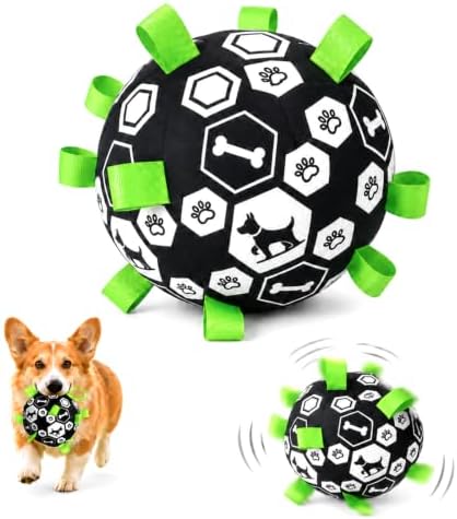Dog Toys Dog Balls, Dog Soccer Ball Toy with Strap & Built-in Bell by Unknown