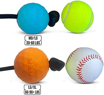 K9 Ops Dog Ball on a Rope Moki Tug Toy - Solid Rubber Fetch Training Reward - Large Dogs Tugs Durable Aggressive Chewers (Coal Black, MD/LG) - Image 5