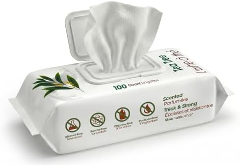 Best Pet Supplies Cleaning Dog Wipes - Cleansing Tea Tree, 100 Count by BestPetSuppliesLLC
