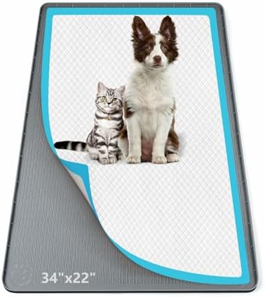 Pee Pad Holder for Dogs 34''x22'' Silicone Puppy Pee Pad Tray, Dark Grey by Bartuke