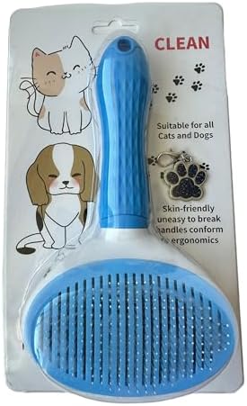 Self-Cleaning Pet Grooming Brush – Stainless Steel Slicker Brush for Dogs, Cats, Rabbits & Small Pets – Ideal for Shedding, Tangles, and Mats – Perfect for Short & Long Hair Breeds by (Blue) - Image 5