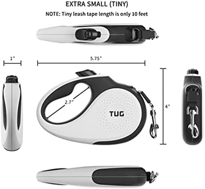TUG Tiny Retractable Dog Leash, 10 ft (Extra Small, White) - Image 3