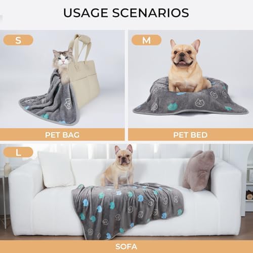 Luciphia 3 Pack Cute Cat Blankets Cozy Small Throw for Pet Puppy,23"x16" - Image 2