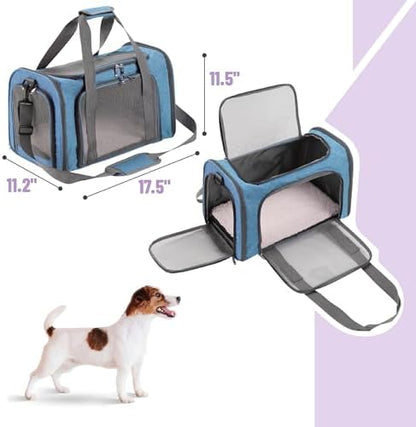 Mr. Pen- Pet Carrier, 17.5" x 11.2" x 11.5", Medium Size, Blue - Image 2
