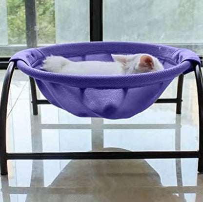 JUNSPOW Cat Bed Sleeping Cat Hammock, 16.9in x 16.9in x 9.5in, Purple - Image 5