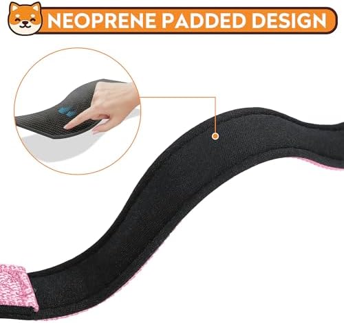 Reflective Dog Collar, Adjustable Soft Neoprene Padded,Light Pink,S - Image 4